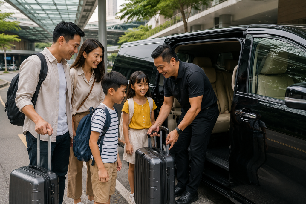 Driver airport transfer Singapore membantu keluarga Indonesia di hotel