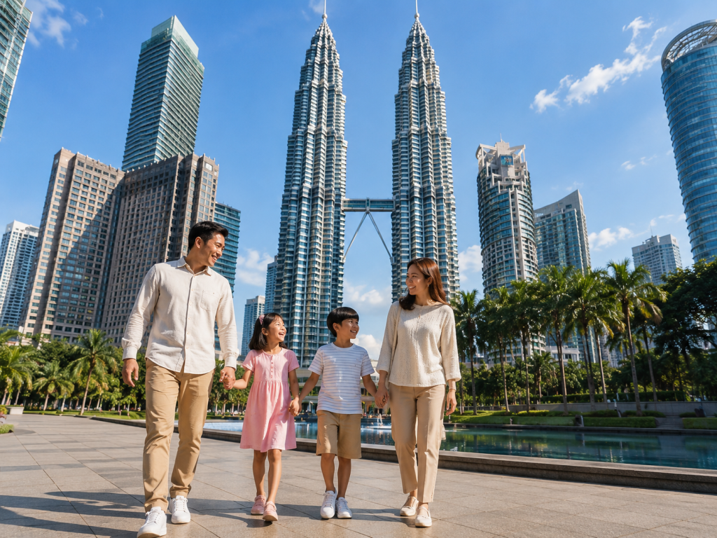 Keluarga Indonesia di Petronas Twin Towers Kuala Lumpur