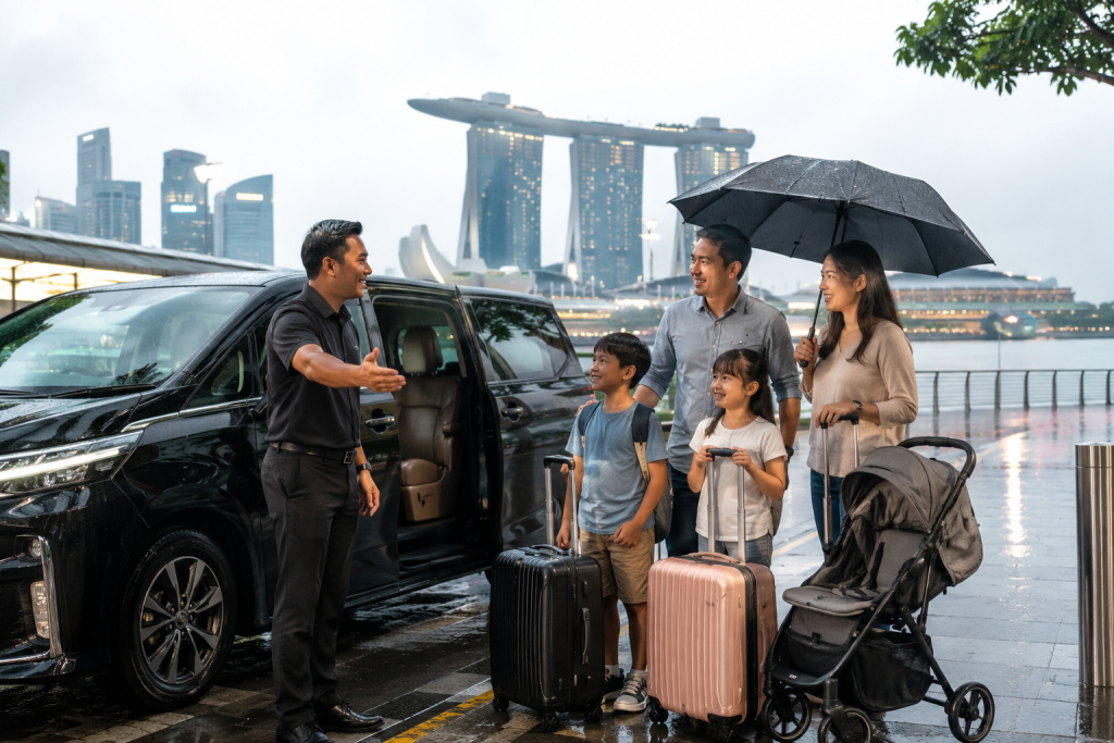 How to get from Changi Airport to Marina Bay with private airport transfer for Indonesian family