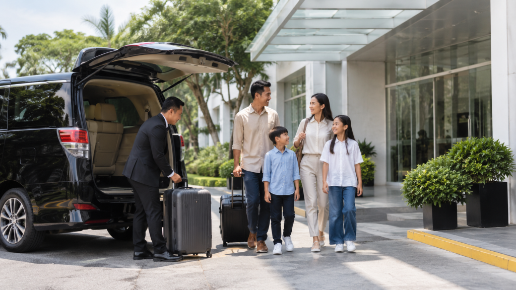 Transportasi private charter untuk keluarga Indonesia menuju rumah sakit di Johor Bahru