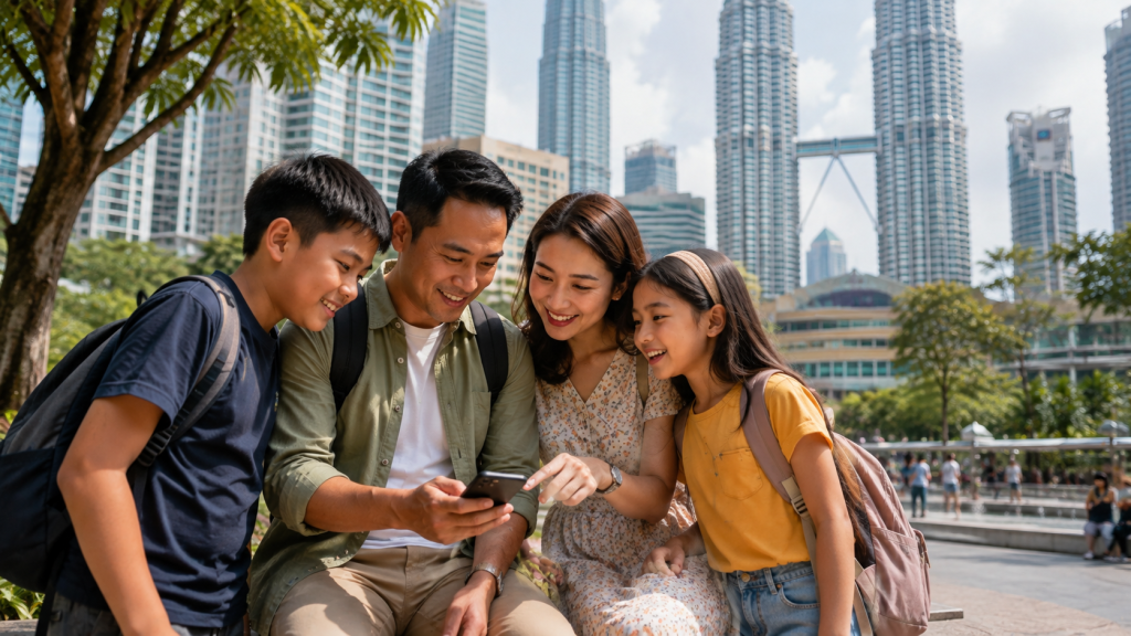 Keluarga Indonesia menyusun itinerary Kuala Lumpur santai bersama anak