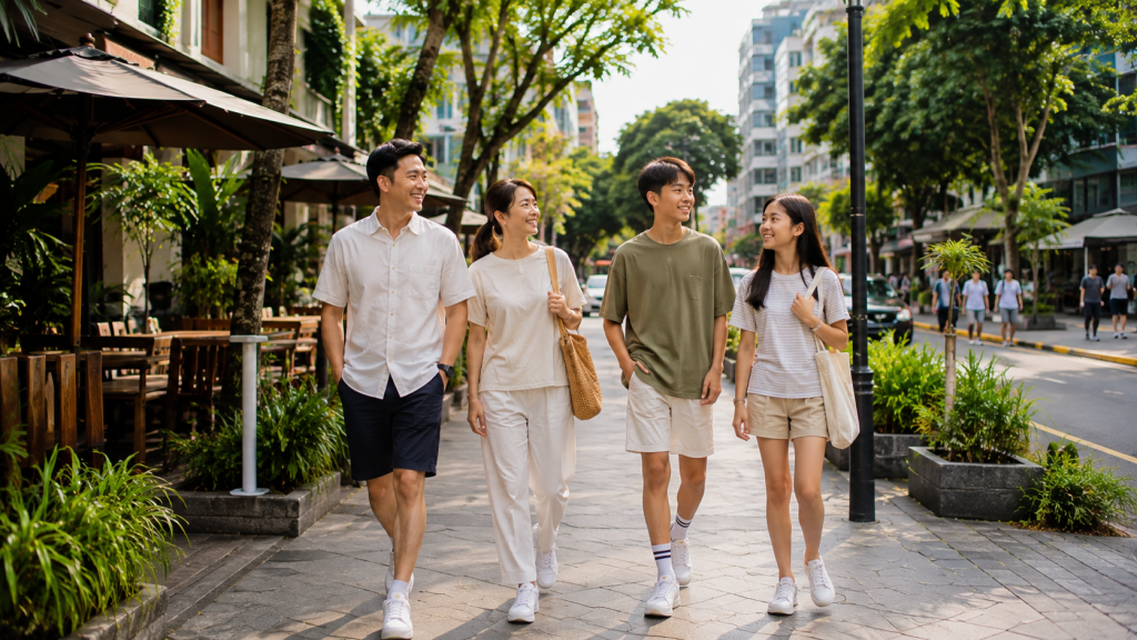 keluarga Indonesia menikmati Holland Village Singapore