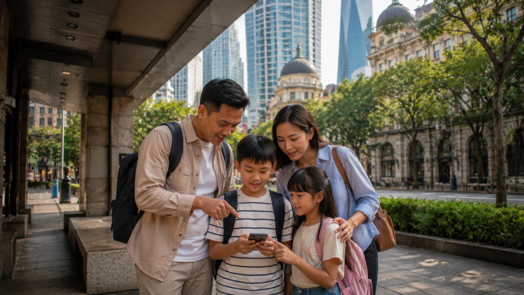 Keluarga merencanakan itinerary wisata Kuala Lumpur bersama anak