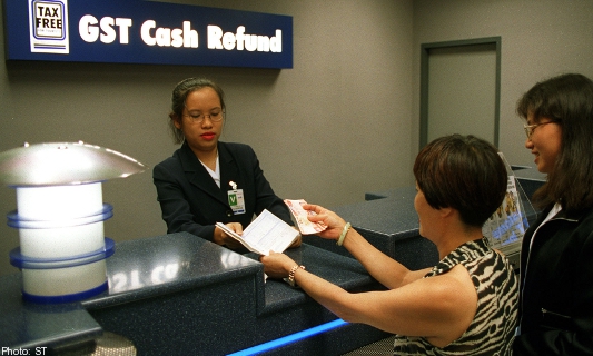 Mesin atau counter refund GST di bandara Singapura