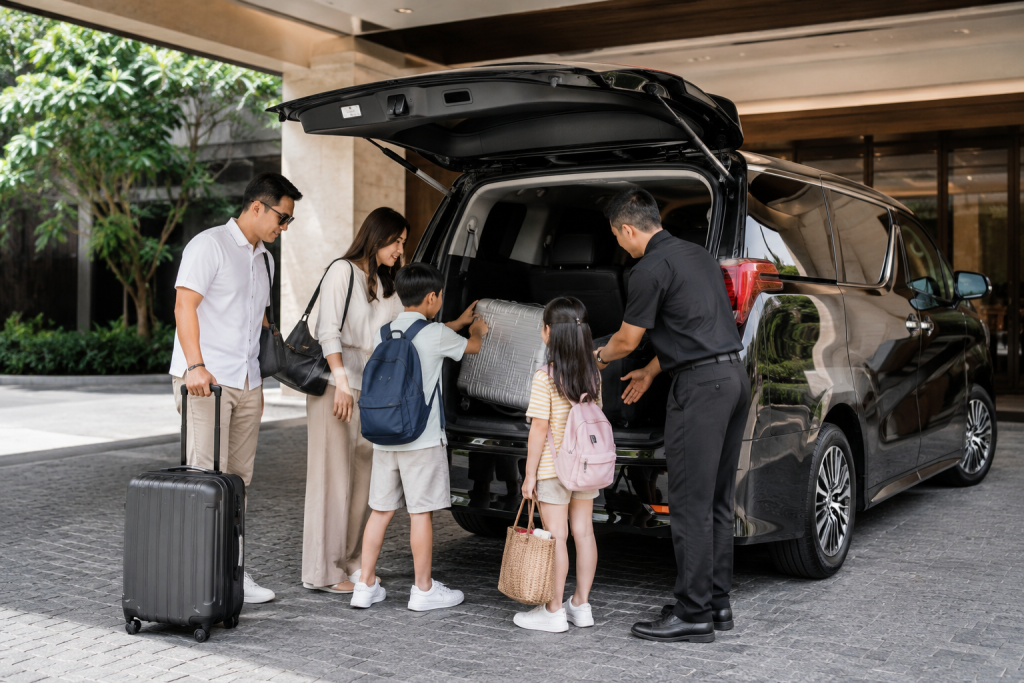 Toyota Alphard airport transfer Singapore untuk keluarga dan koper besar