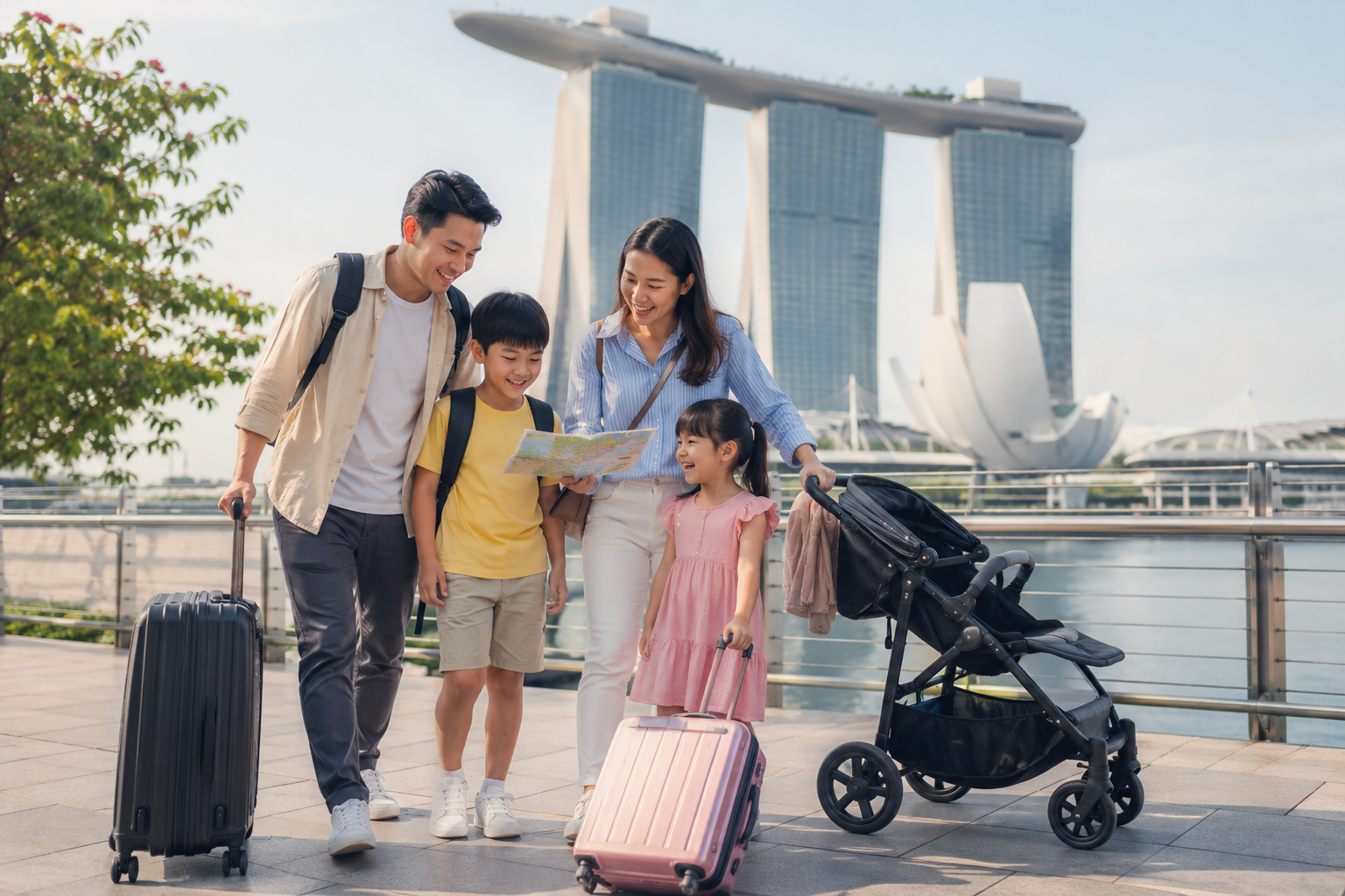 Liburan sekolah ke Singapore bersama keluarga Indonesia dengan persiapan perjalanan yang matang.