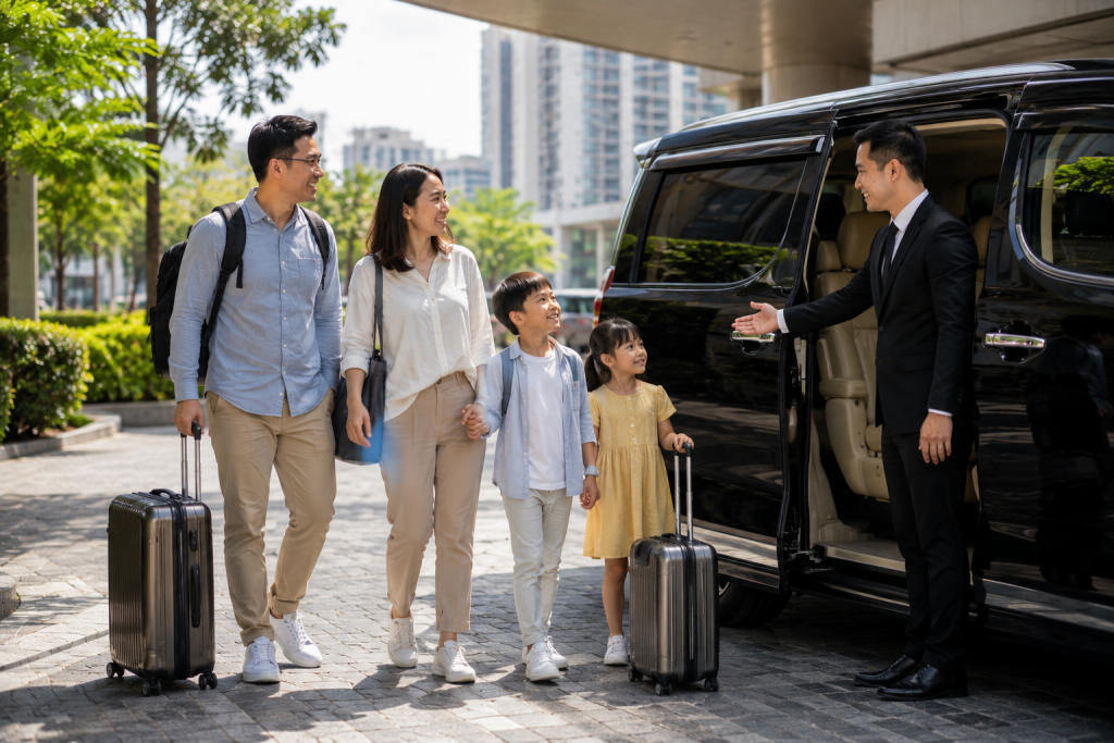 Layanan private charter untuk liburan keluarga ke Johor Bahru.