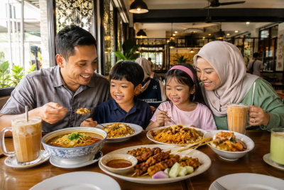 kKeluarga menikmati Makanan Halal di Johor Bahru