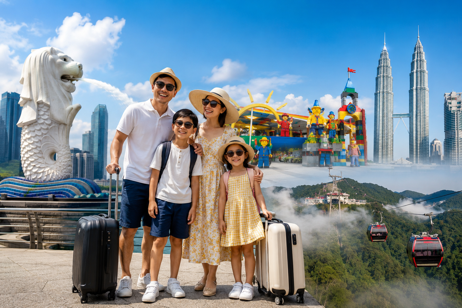 Liburan sekolah 2026 keluarga Indonesia ke Singapore, Johor Bahru, Kuala Lumpur dan Genting Highlands.