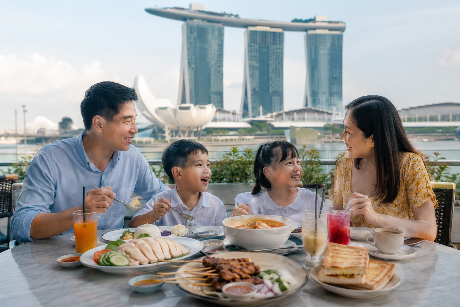 Keluarga Indonesia menikmati wisata kuliner di Singapore saat liburan sekolah 2026