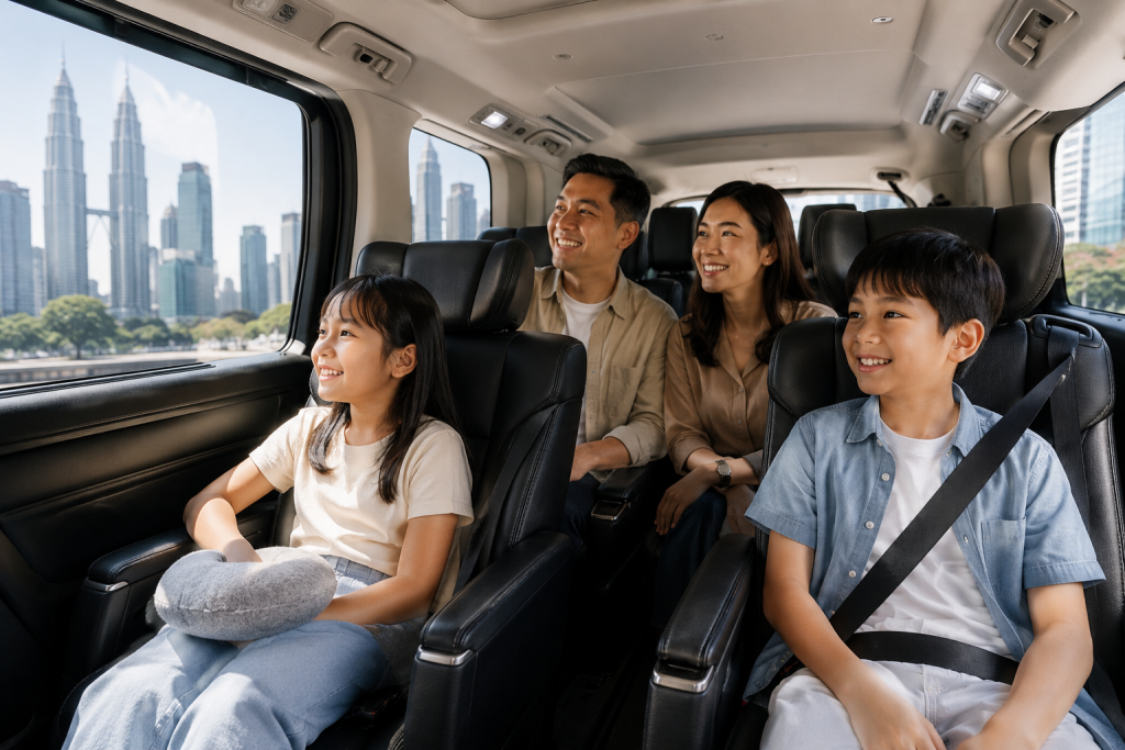 Perjalanan nyaman menggunakan airport transfer Malaysia menuju hotel.