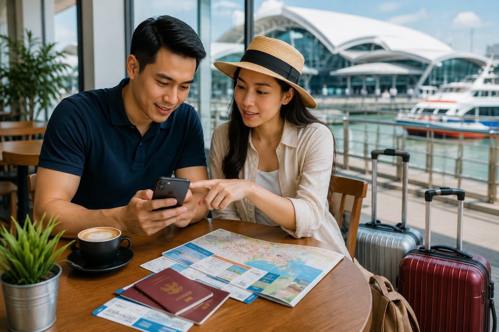 Merencanakan perjalanan ferry dari Singapore