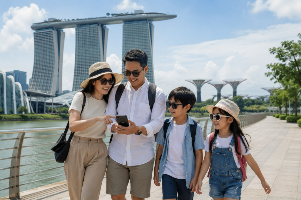 Keluarga Indonesia menyusun rute wisata Singapore agar perjalanan lebih efisien.