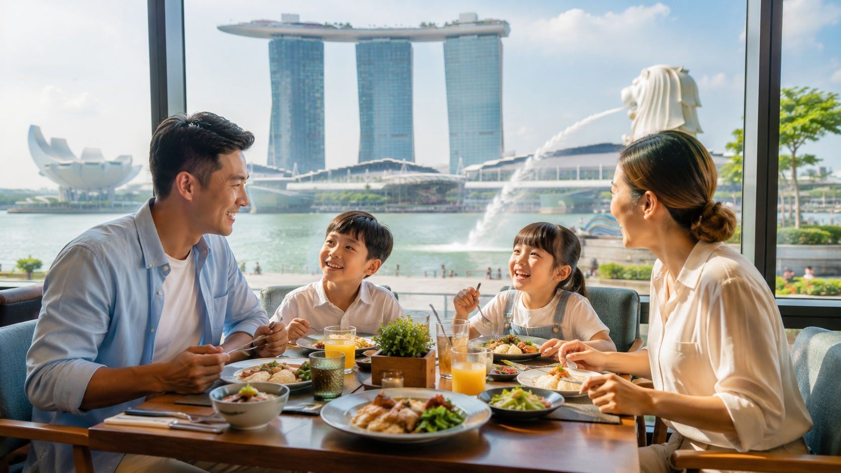Waktu terbaik liburan ke Singapore bersama keluarga Indonesia di Merlion Park