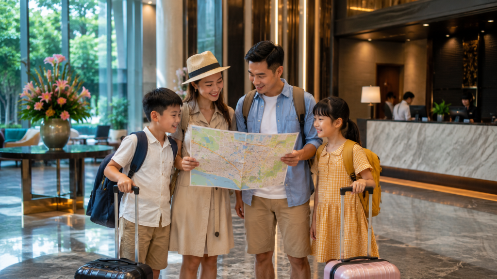Keluarga Indonesia memilih lokasi hotel di Singapore