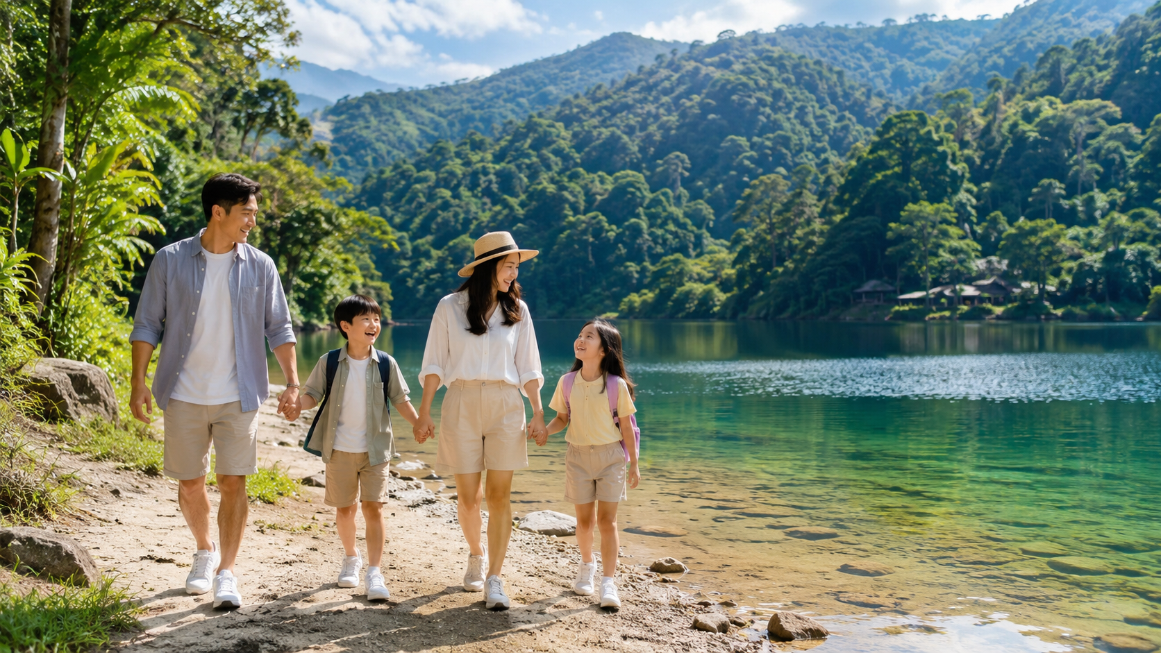 Hidden gem Malaysia dengan keluarga Indonesia menikmati wisata alam yang masih alami