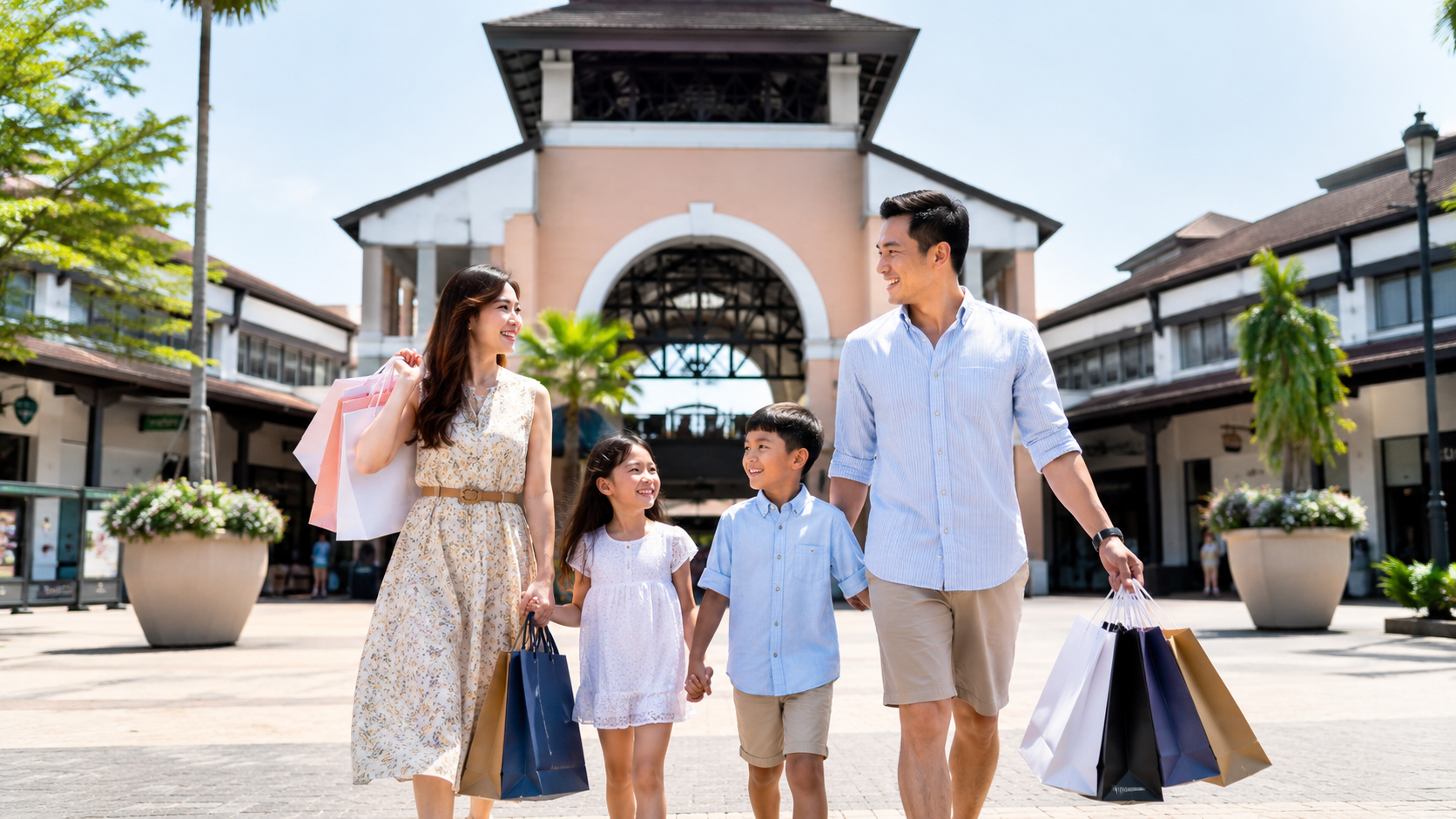 Keluarga Indonesia berbelanja hemat di Johor Premium Outlets Malaysia