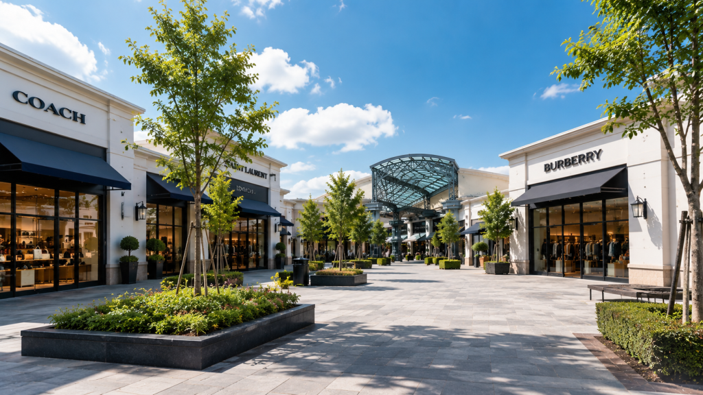 Suasana kawasan Johor Premium Outlets Malaysia.
