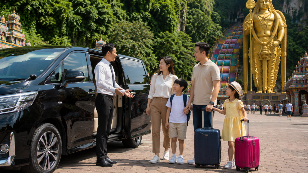 Layanan private charter untuk perjalanan keluarga ke Batu Caves.