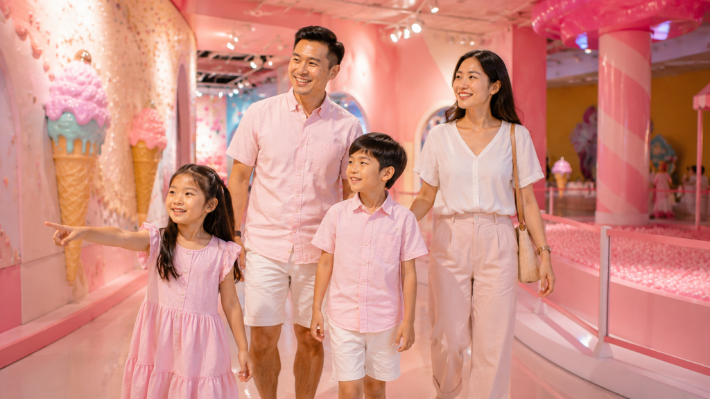 Interior Museum of Ice Cream Singapore dengan keluarga Indonesia.