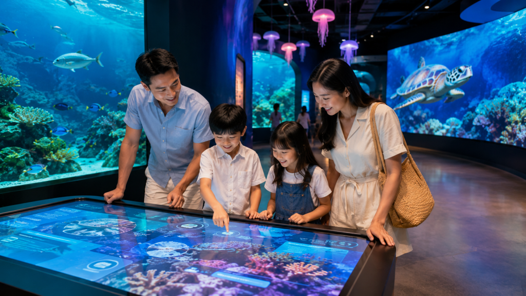 Area interaktif modern di Singapore Oceanarium Singapore