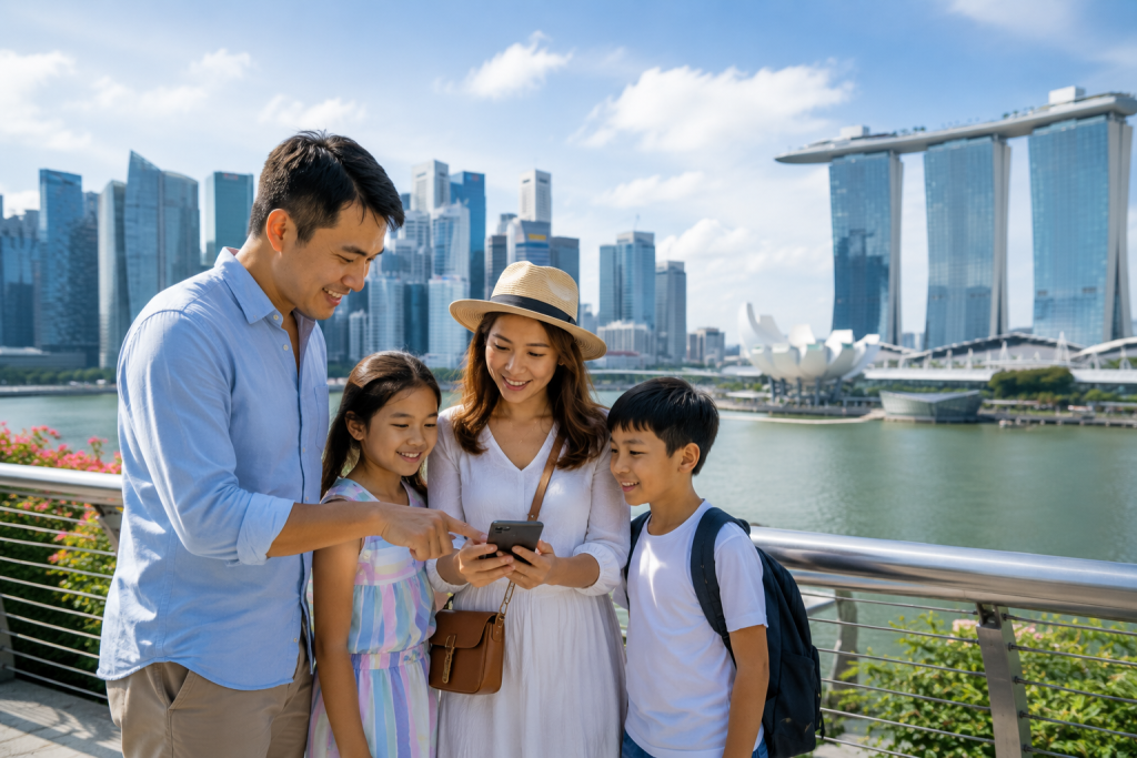 Keluarga Indonesia merencanakan Menginap di hotel dan itinerary Singapore