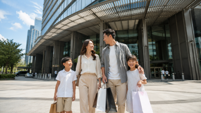 Keluarga Indonesia di depan The Exchange TRX Kuala Lumpur saat memulai wisata belanja.