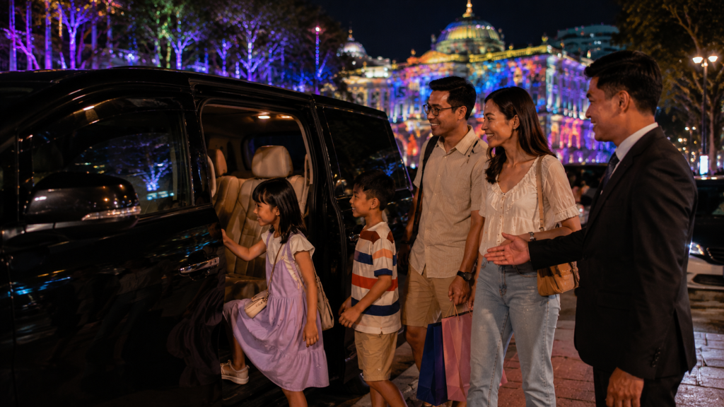 Keluarga Indonesia menggunakan private charter setelah Singapore Night Festival