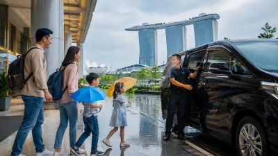 Transportasi private charter untuk keluarga Indonesia saat liburan di Singapore ketika hujan