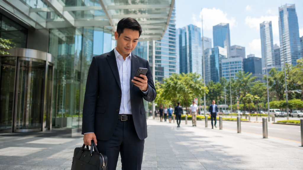 Business traveler Indonesia dengan jadwal meeting padat di Singapore