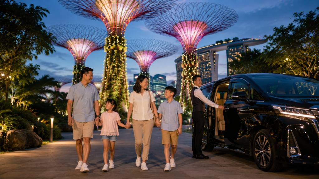 Liburan keluarga ke Gardens by the Bay dengan private charter