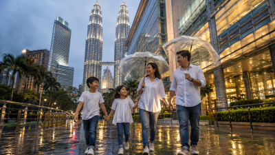 Keluarga Indonesia menikmati liburan di Kuala Lumpur saat musim hujan