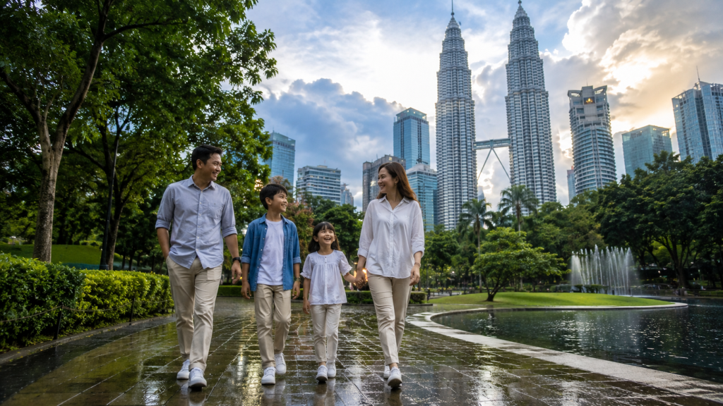 Suasana Kuala Lumpur setelah hujan yang tetap nyaman untuk wisata keluarga