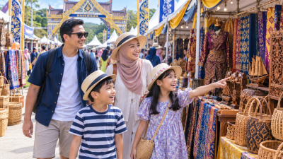 Festival Kraf Utara 2026 di Malaysia dengan keluarga Indonesia menikmati stan kerajinan tangan tradisional.