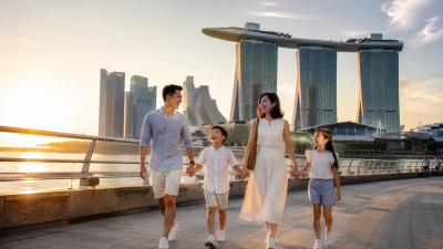 Keluarga Indonesia menikmati Marina Bay Sands Singapore saat liburan keluarga