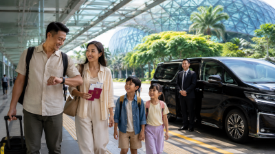 Keluarga Indonesia keluar dari Changi Airport saat transit 8 jam di Singapore.
