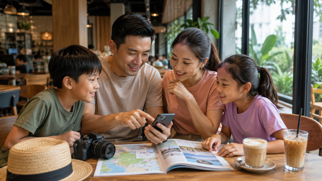 Keluarga Indonesia menyusun itinerary hidden gems Singapore
