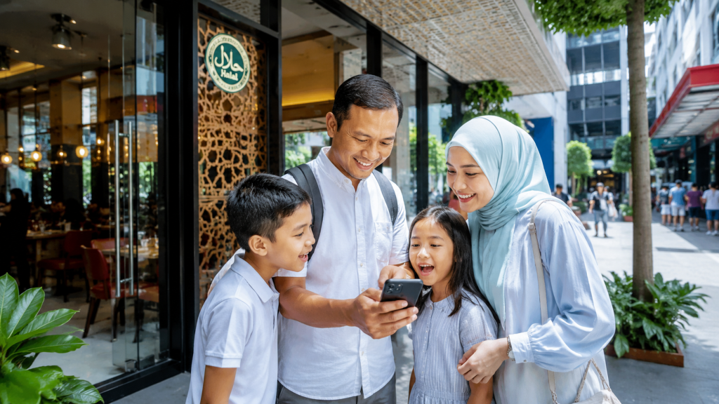 Indonesian family looking for halal restaurant in Singapore