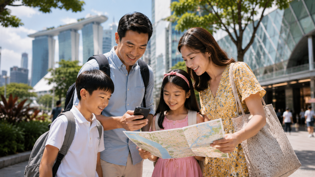 Keluarga Indonesia menyusun itinerary Bugis Street dan Orchard Road