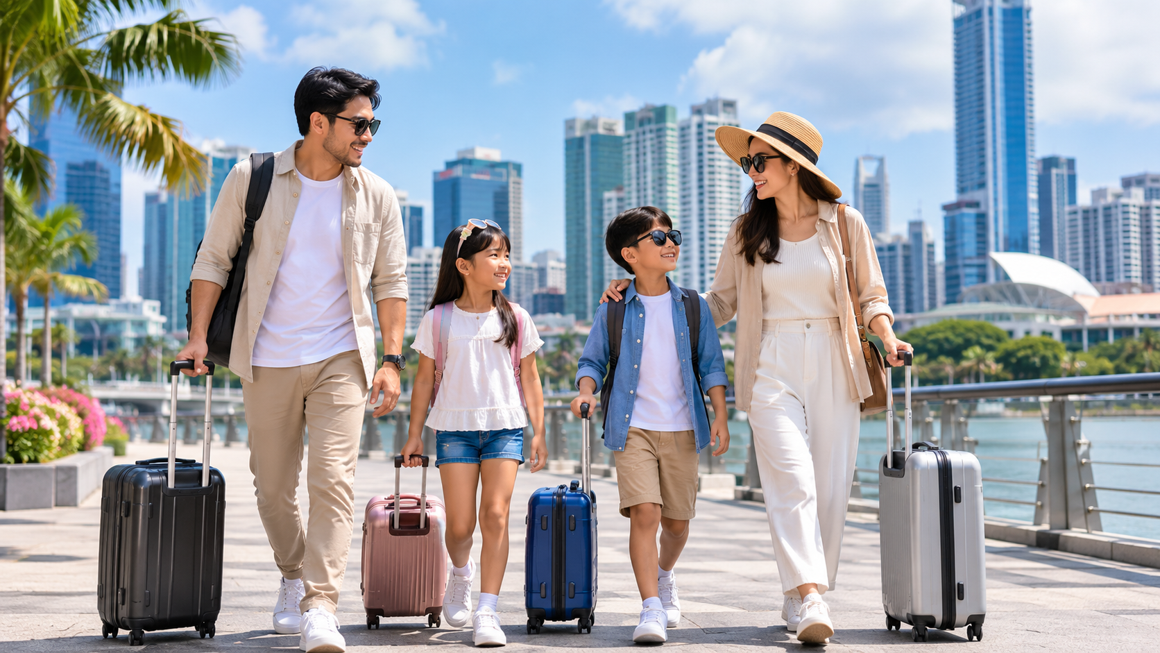 Keluarga Indonesia menikmati weekend getaway di Johor Bahru Malaysia.