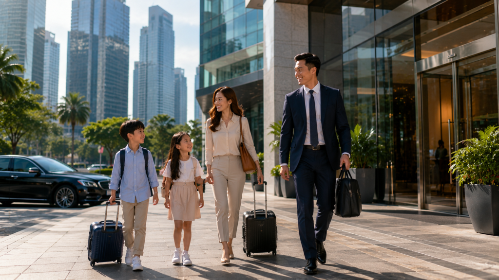 Business traveler Indonesia menginap dekat kawasan bisnis Singapore
