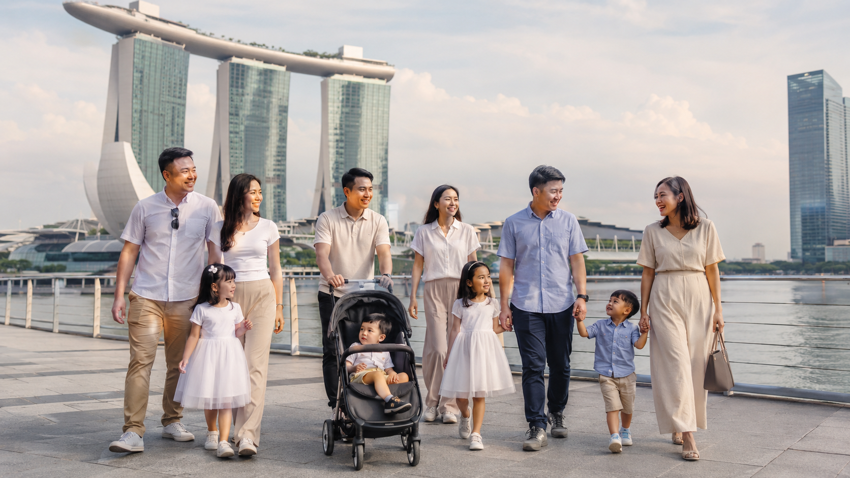 Dua keluarga Indonesia liburan bersama anak di Singapore