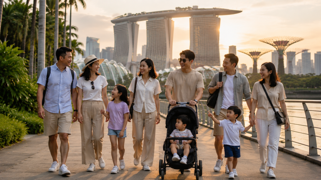 Itinerary Singapore untuk dua keluarga Indonesia bersama anak