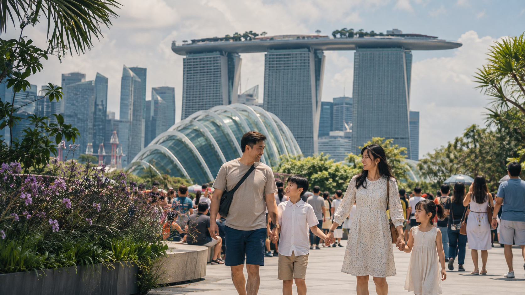 Keluarga Indonesia liburan ke Singapore saat peak season