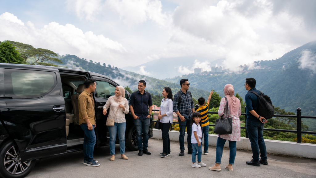 Transportasi rombongan dari Kuala Lumpur ke Genting Highlands