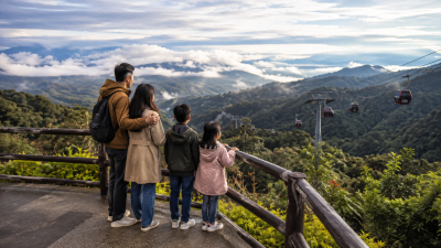 keluarga Indonesia menjelajahi hidden corner Genting Highlands