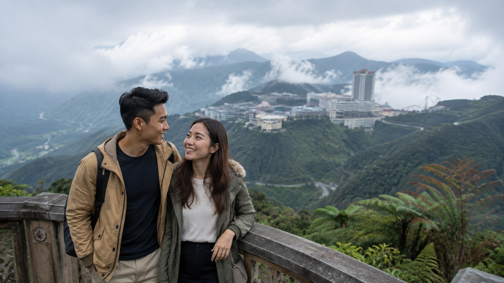 Pasangan Indonesia menikmati day trip ke Genting Highlands