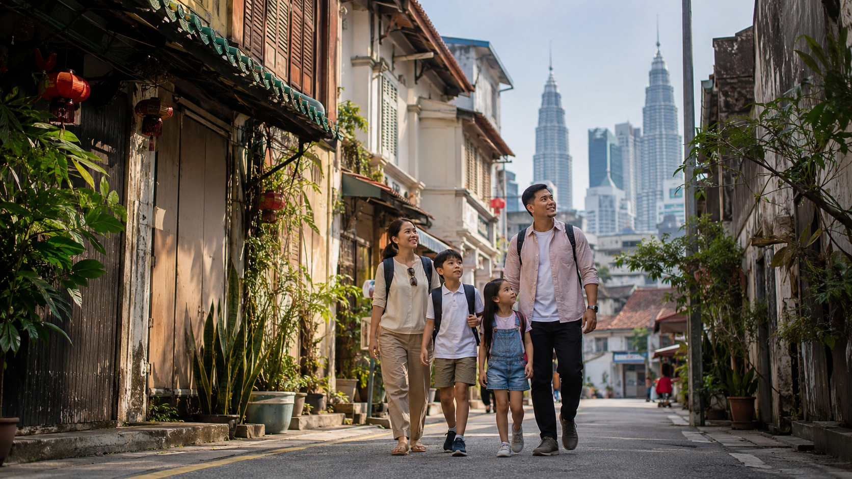 Keluarga Indonesia menjelajahi hidden gems Kuala Lumpur bernuansa sejarah dan budaya