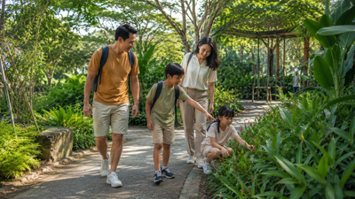 keluarga Indonesia menjelajahi hidden gems Singapore