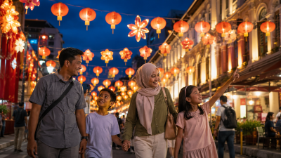 Keluarga Indonesia menikmati Mid-Autumn Festival Singapore 2026 di Chinatown